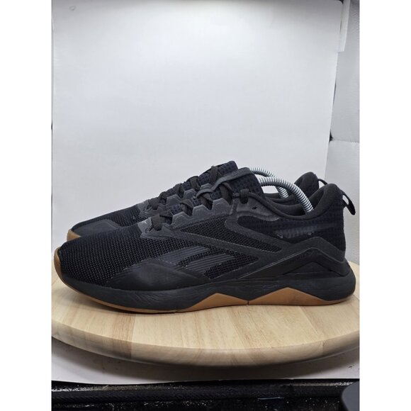 Reebok Nanoflex TR2 Mens Size 9 Black/Gum Mesh Athletic Cross Training Shoes - Picture 1 of 9